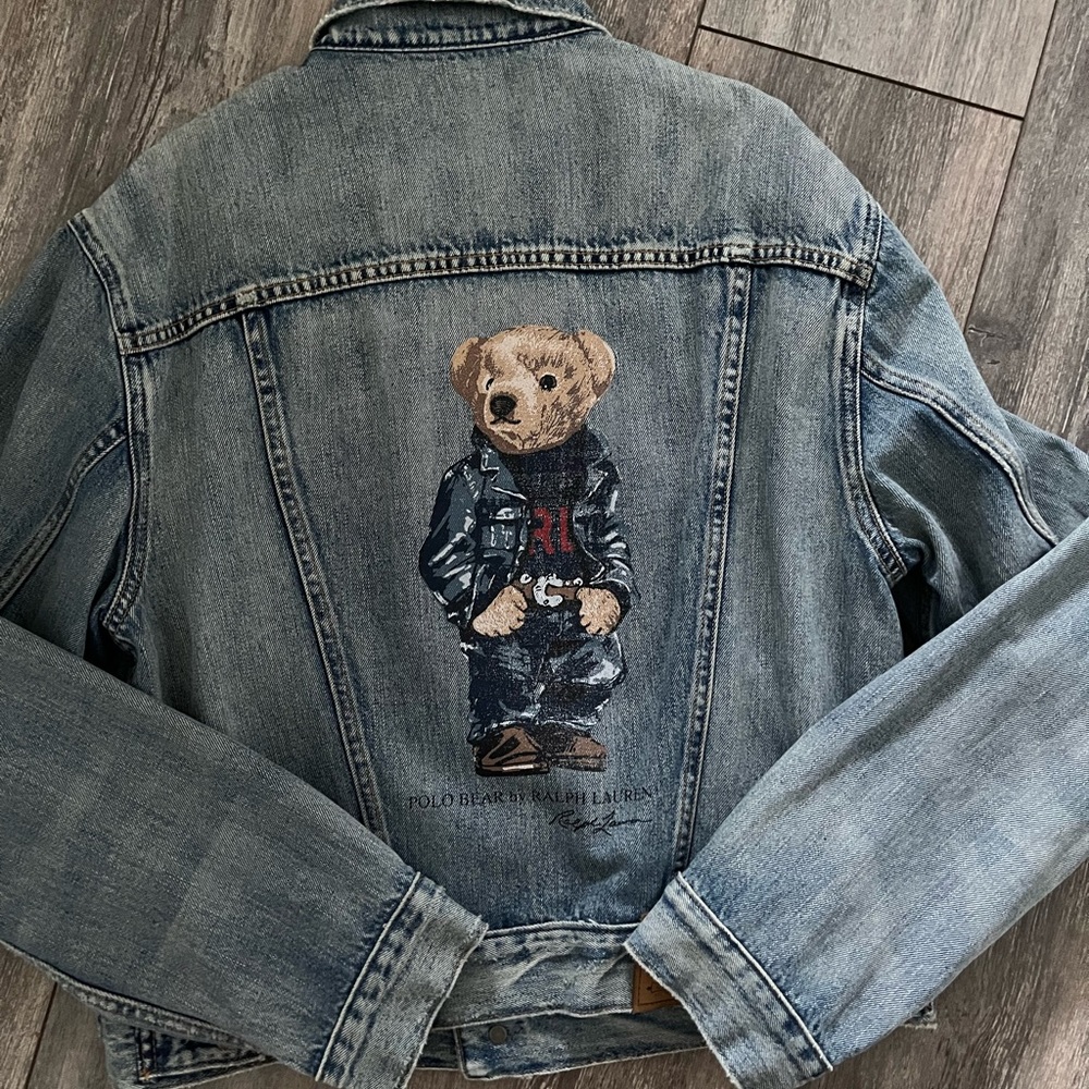 NWT polo ralph lauren bear denim jacket
